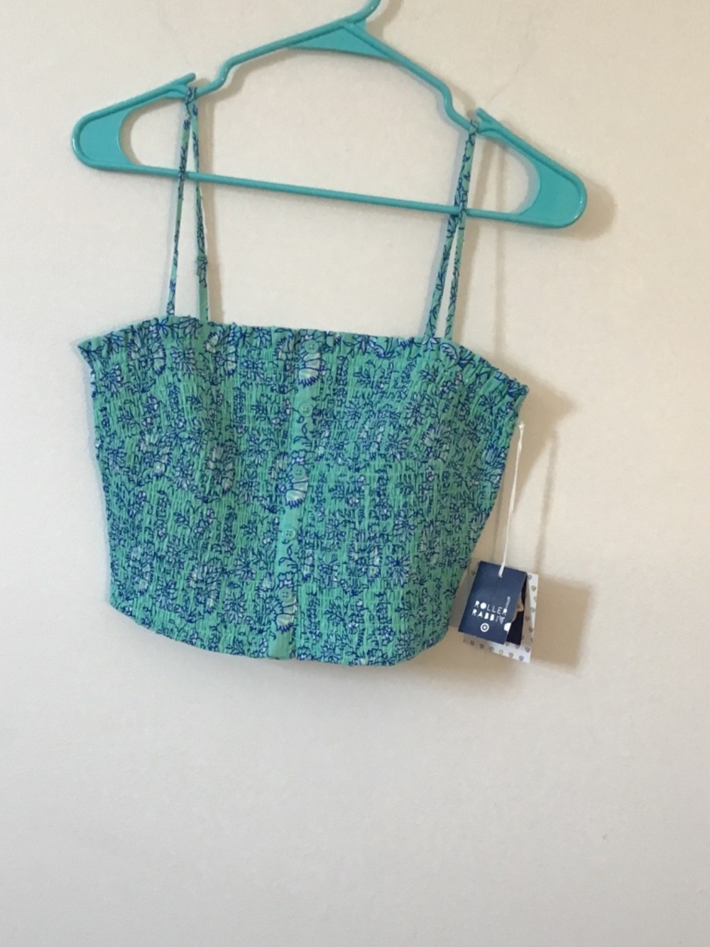 Roller Rabbit Blue Floral Smocked Cami Size Medium